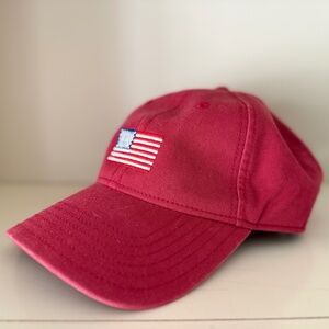 Harding Lane American Flag on Weathered Red Hat